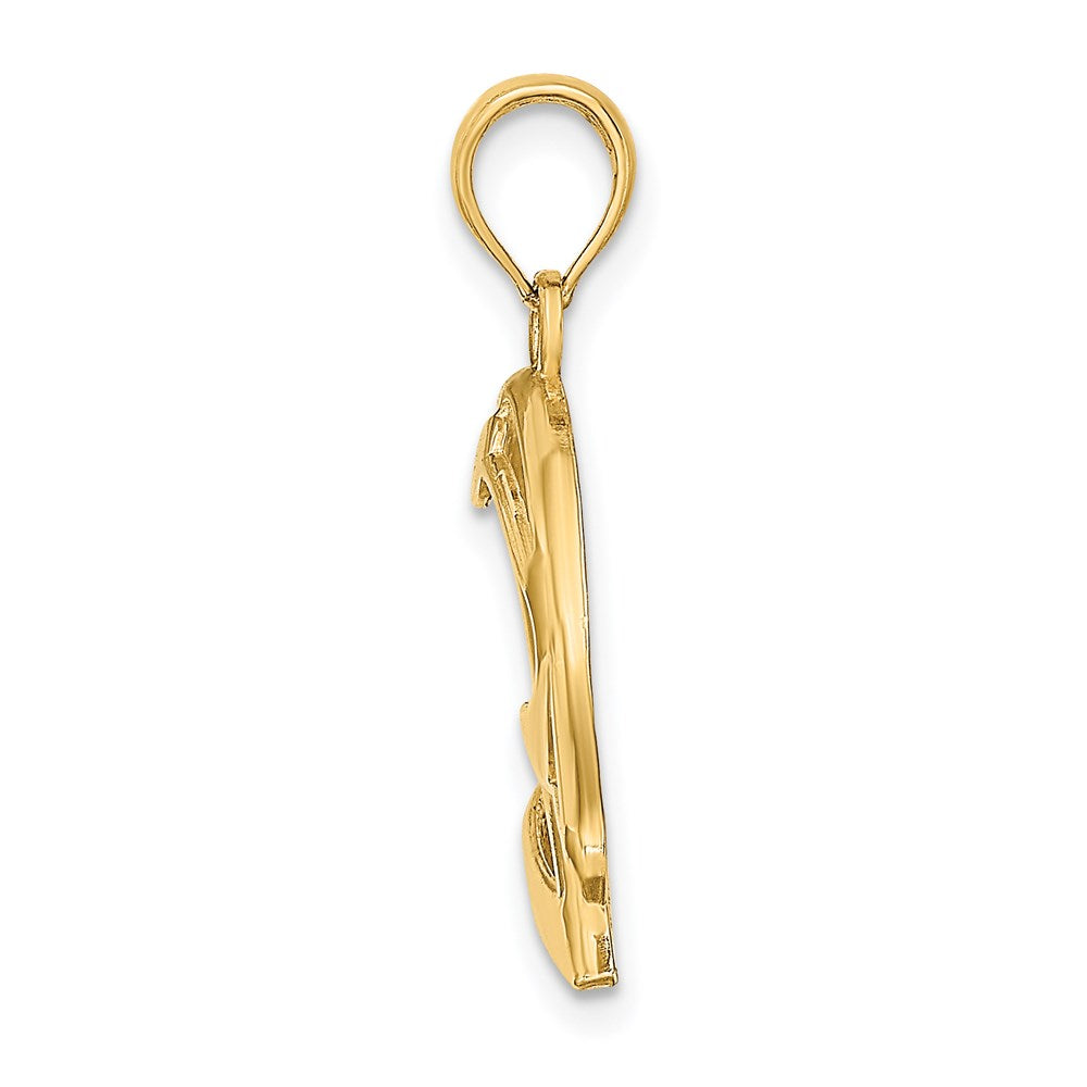 Million Charms 14K Yellow Gold Themed Cut-Out & Beveled Duck Head Charm