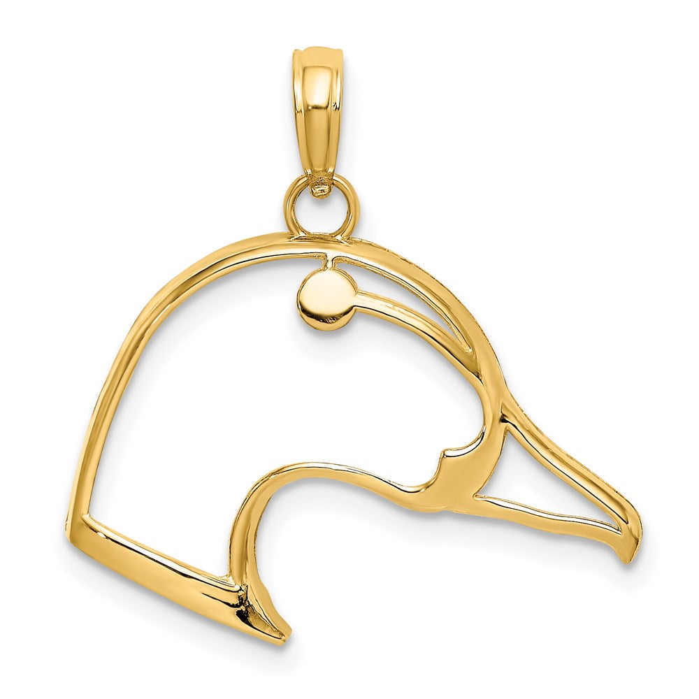 Million Charms 14K Yellow Gold Themed Cut-Out & Beveled Duck Head Charm