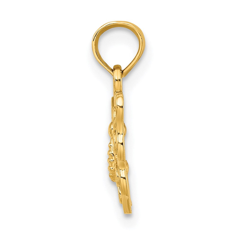 Million Charms 14K Yellow Gold Themed Cut-Out Small Butterfly Charm