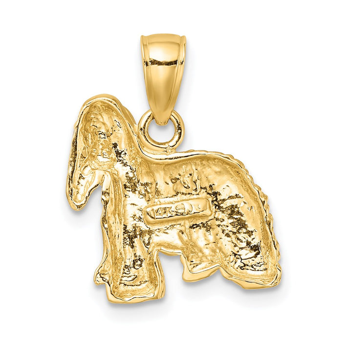 Million Charms 14K Yellow Gold Themed 2-D Cocker Spaniel Dog Charm