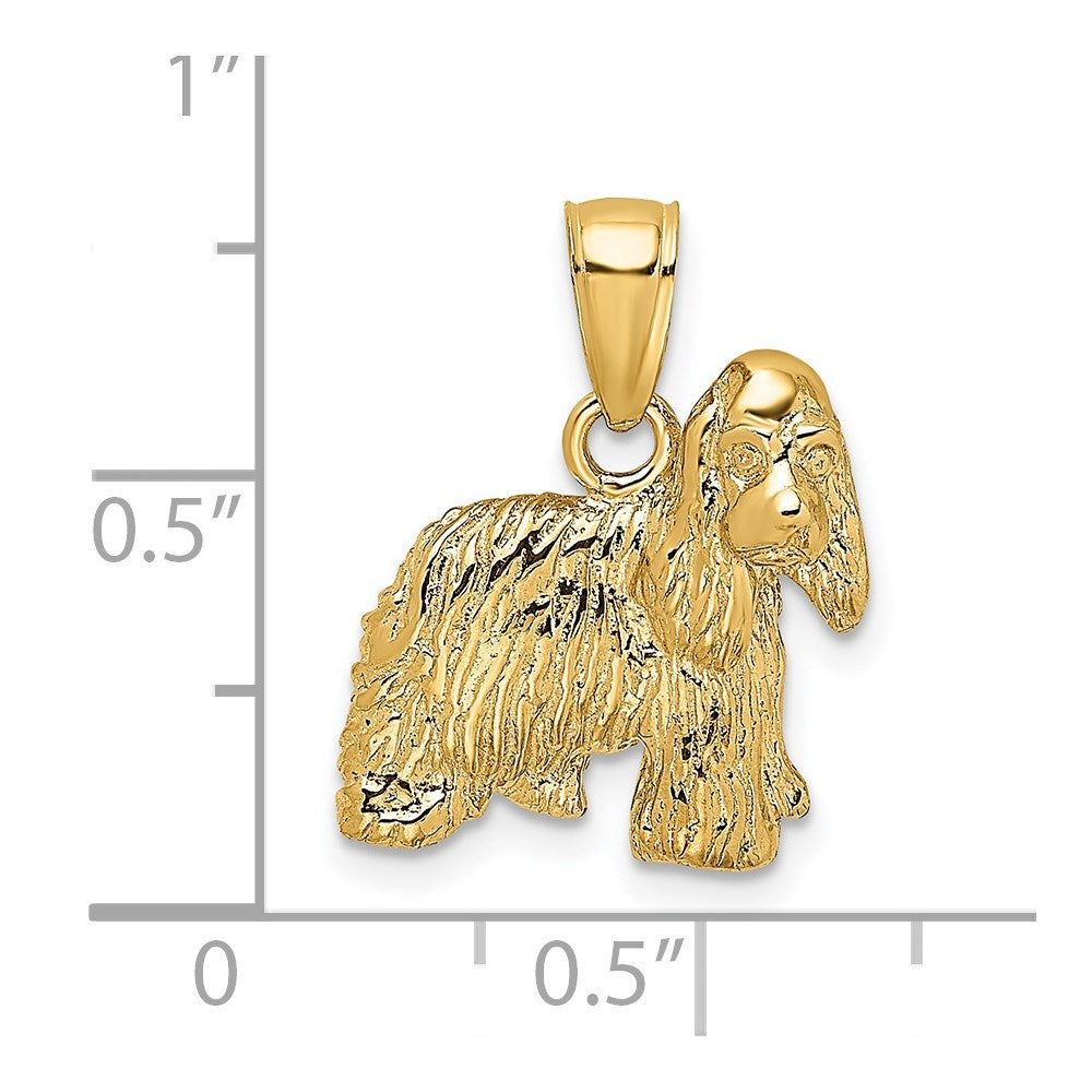 Million Charms 14K Yellow Gold Themed 2-D Cocker Spaniel Dog Charm