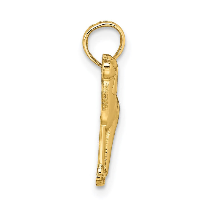 Million Charms 14K Yellow Gold Themed 2-D Greyhound Dog Charm