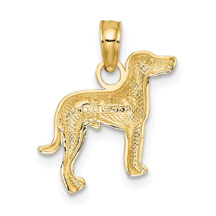 Million Charms 14K Yellow Gold Themed 2-D Greyhound Dog Charm
