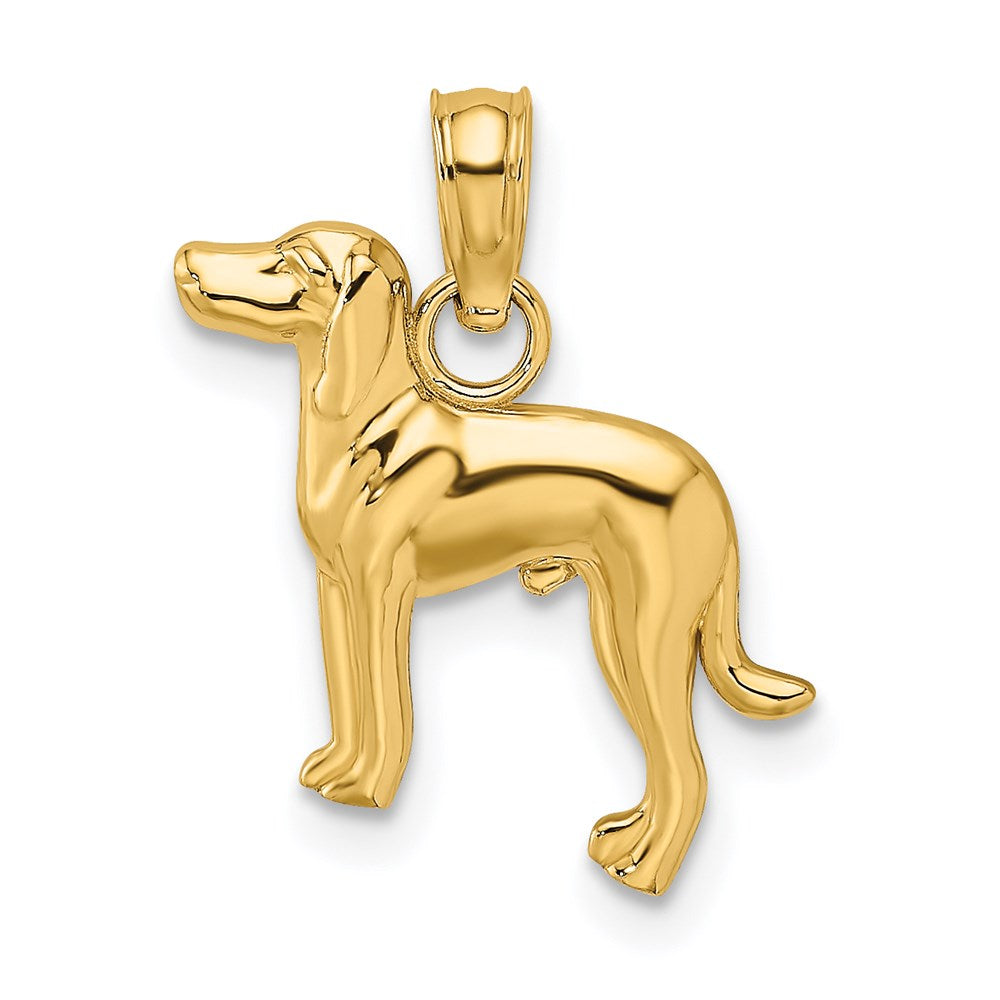 Million Charms 14K Yellow Gold Themed 2-D Greyhound Dog Charm