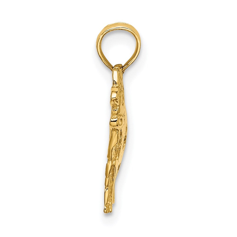 Million Charms 14K Yellow Gold Themed 2-D & Polished Playful Cow Charm