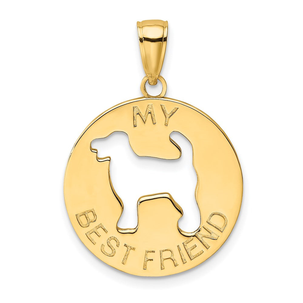 Million Charms 14K Yellow Gold Themed My Best Friend With Dog Charm