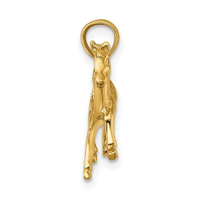 Million Charms 14K Yellow Gold Themed 2-D Galloping Horse Charm