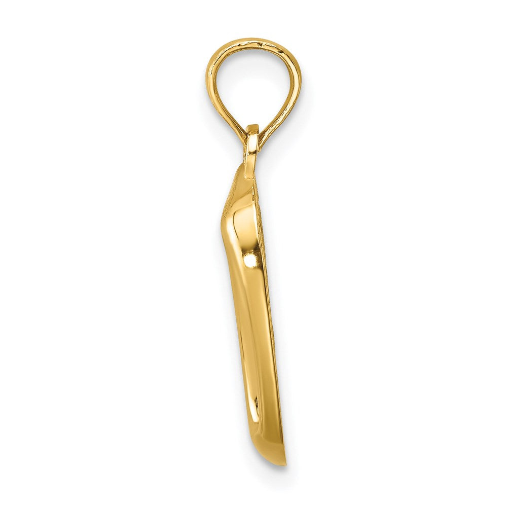 Million Charms 14K Yellow Gold Themed 2-D Kitty Bowl Charm
