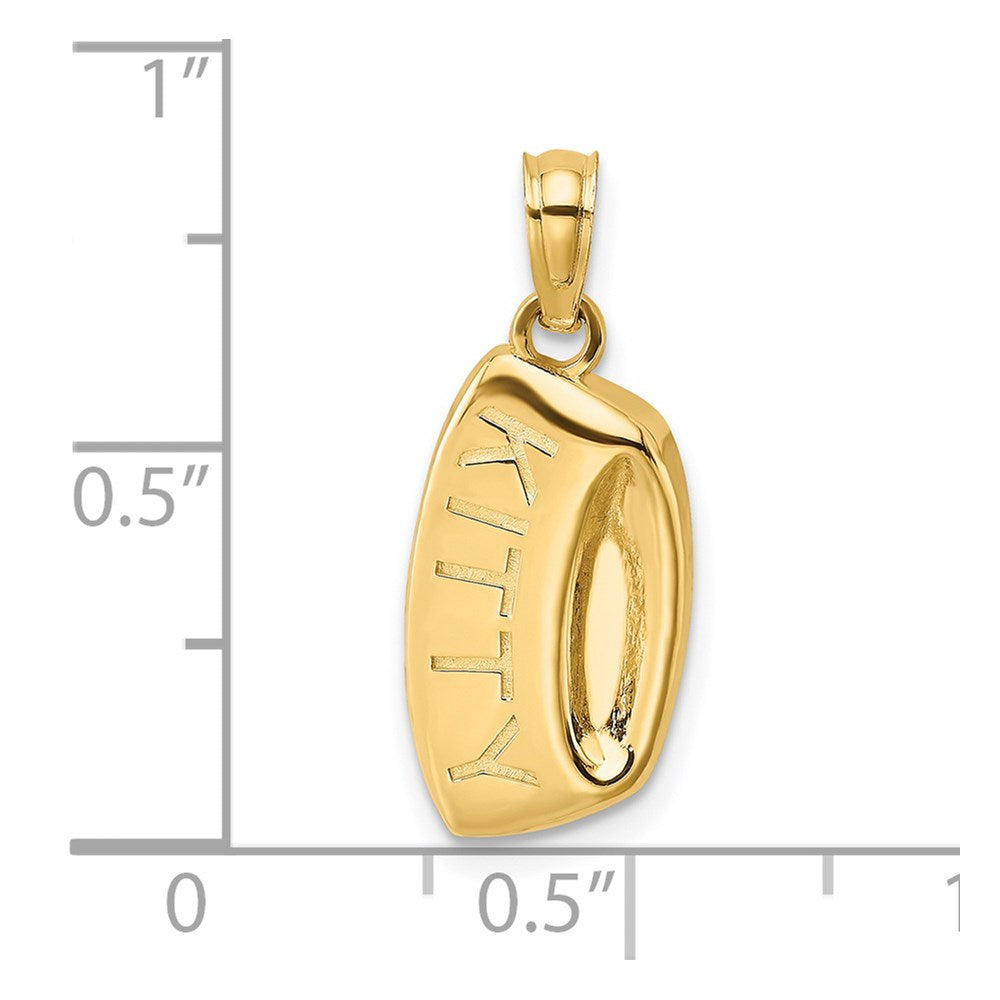 Million Charms 14K Yellow Gold Themed 2-D Kitty Bowl Charm