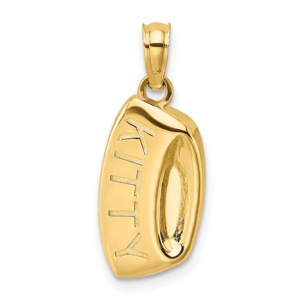 Million Charms 14K Yellow Gold Themed 2-D Kitty Bowl Charm