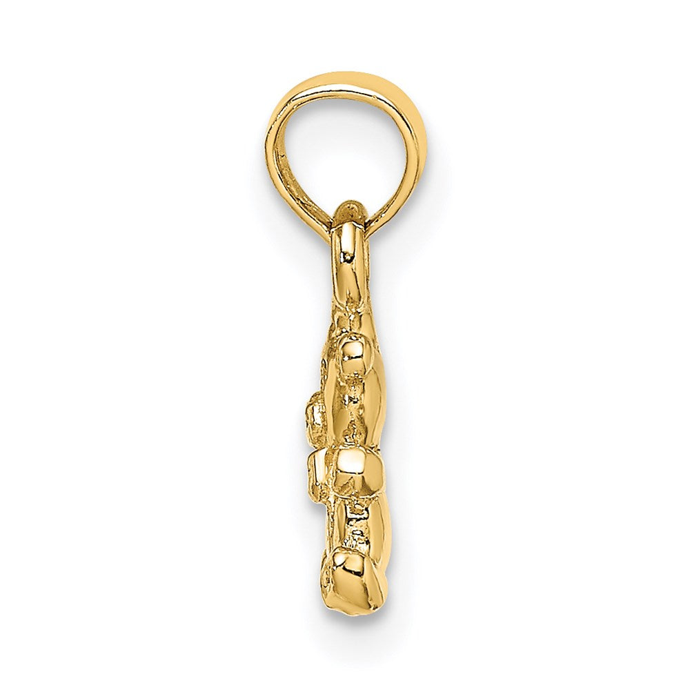 Million Charms 14K Yellow Gold Themed 3-D Mini Teddy Bear Charm