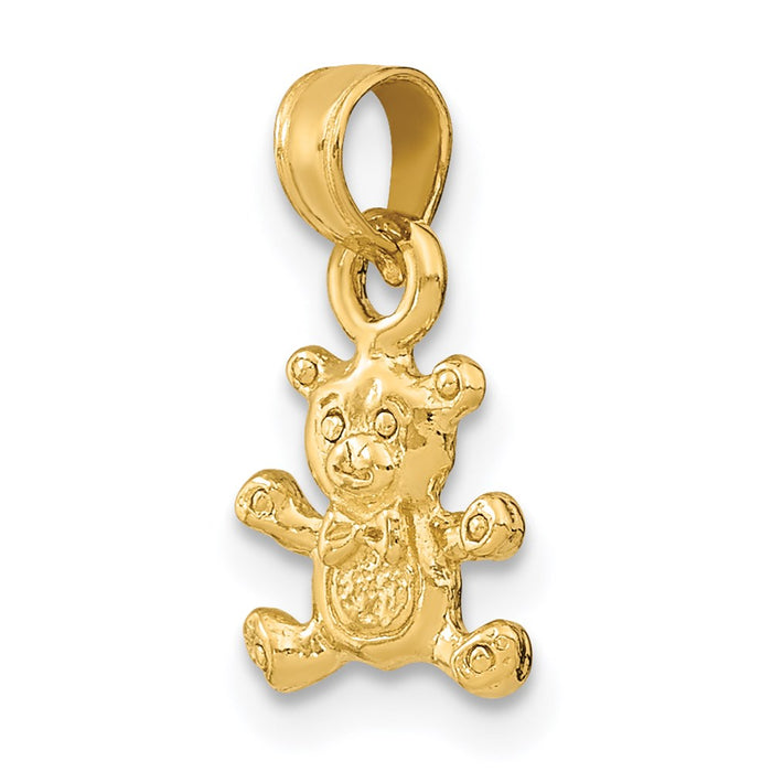 Million Charms 14K Yellow Gold Themed 3-D Mini Teddy Bear Charm