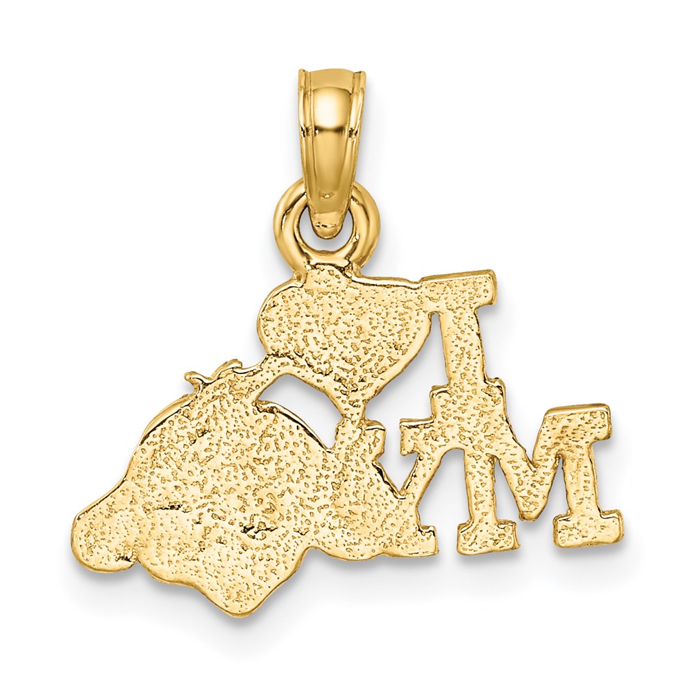 Million Charms 14K Yellow Gold Themed I Love My Dog Charm