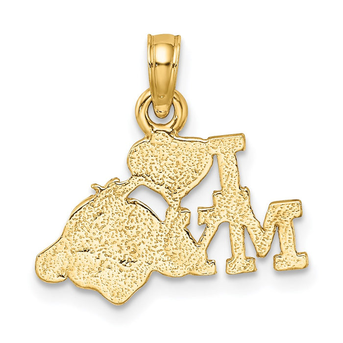 Million Charms 14K Yellow Gold Themed I Love My Dog Charm
