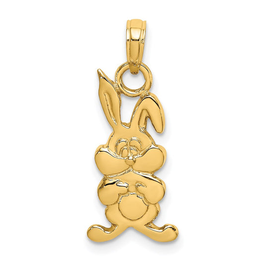 Million Charms 14K Yellow Gold Themed Rabbit Charm