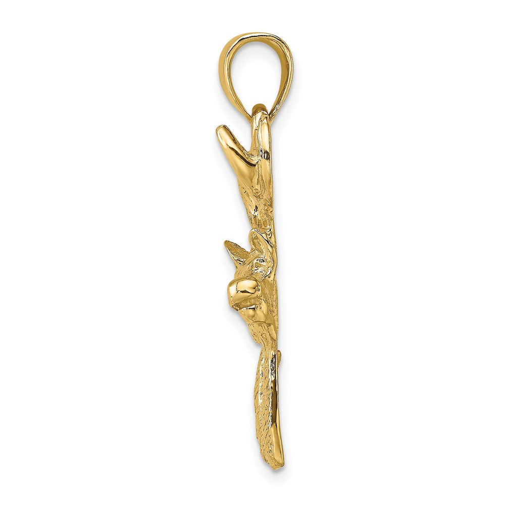 Million Charms 14K Yellow Gold Themed 2-D Deer Head Profile Charm