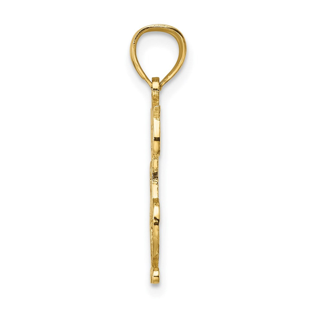 Million Charms 14K Yellow Gold Themed Cut-Out & Engraved Cat Charm