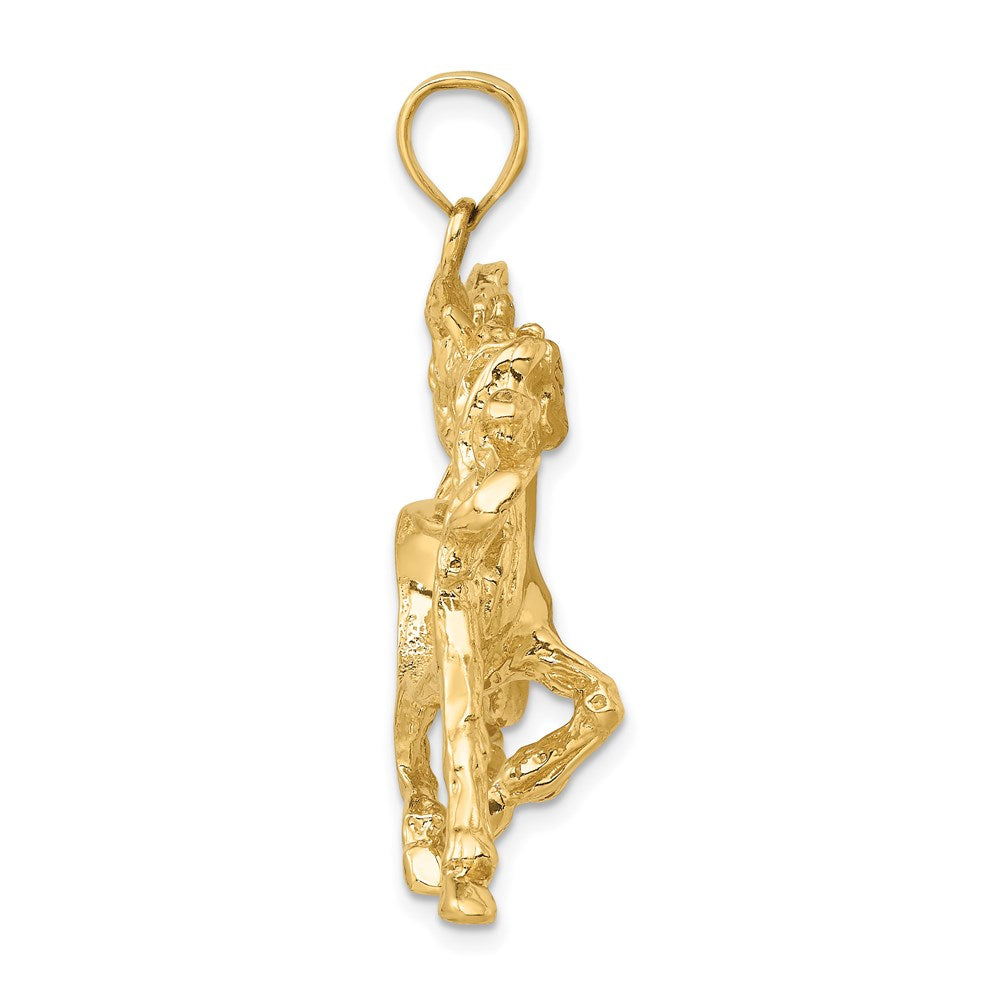 Million Charms 14K Yellow Gold Themed 2-D Dancing Horse Charm