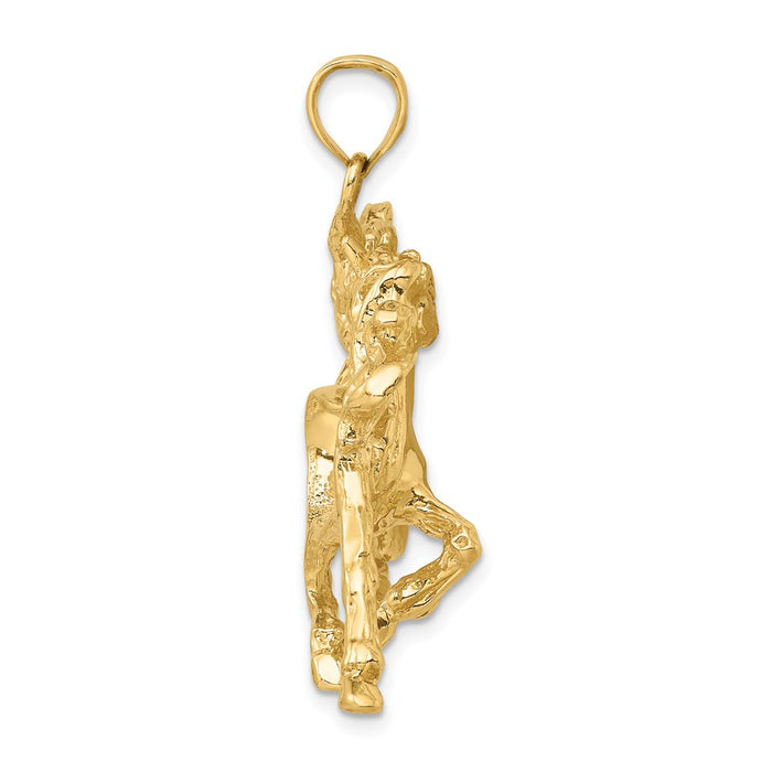 Million Charms 14K Yellow Gold Themed 2-D Dancing Horse Charm