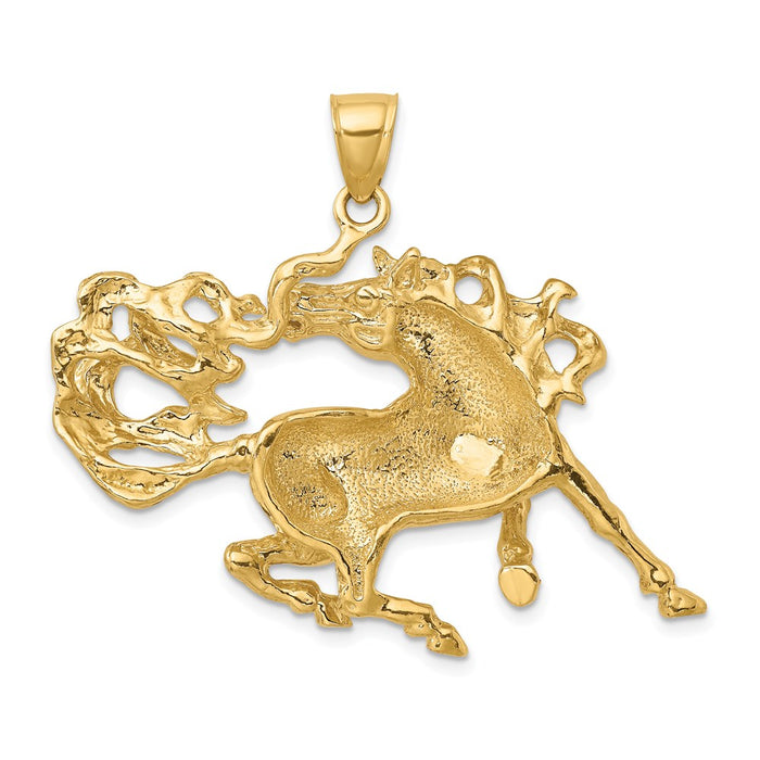 Million Charms 14K Yellow Gold Themed 2-D Dancing Horse Charm