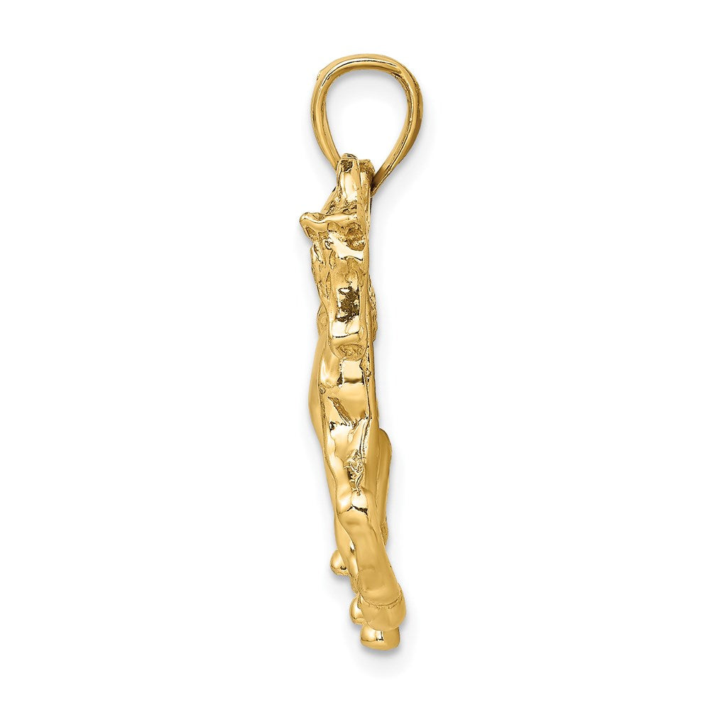 Million Charms 14K Yellow Gold Themed 2-D Horse Walking Charm