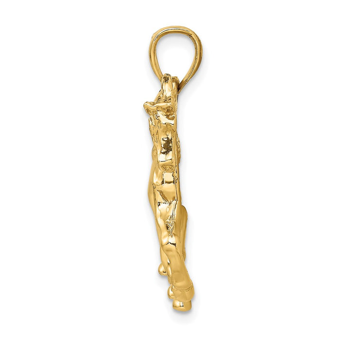 Million Charms 14K Yellow Gold Themed 2-D Horse Walking Charm