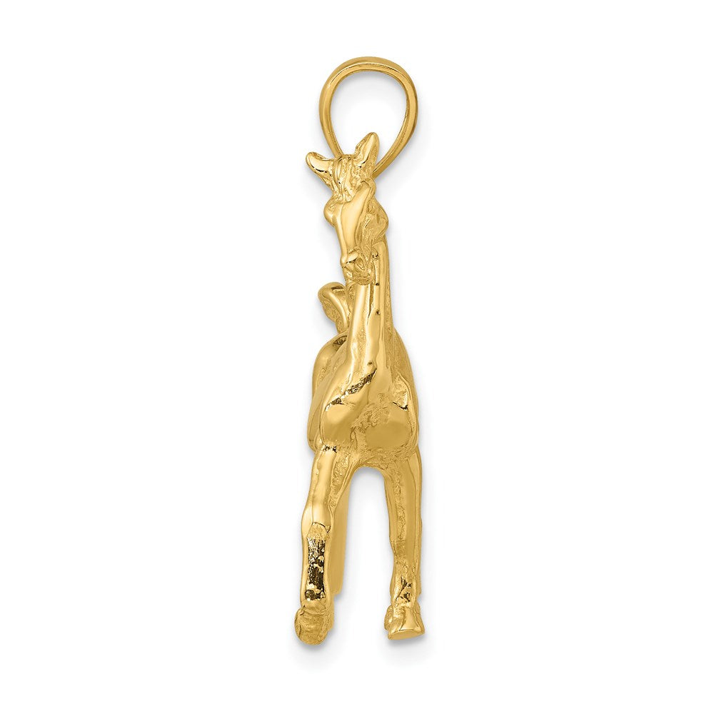 Million Charms 14K Yellow Gold Themed 3-D Polished Horse Charm