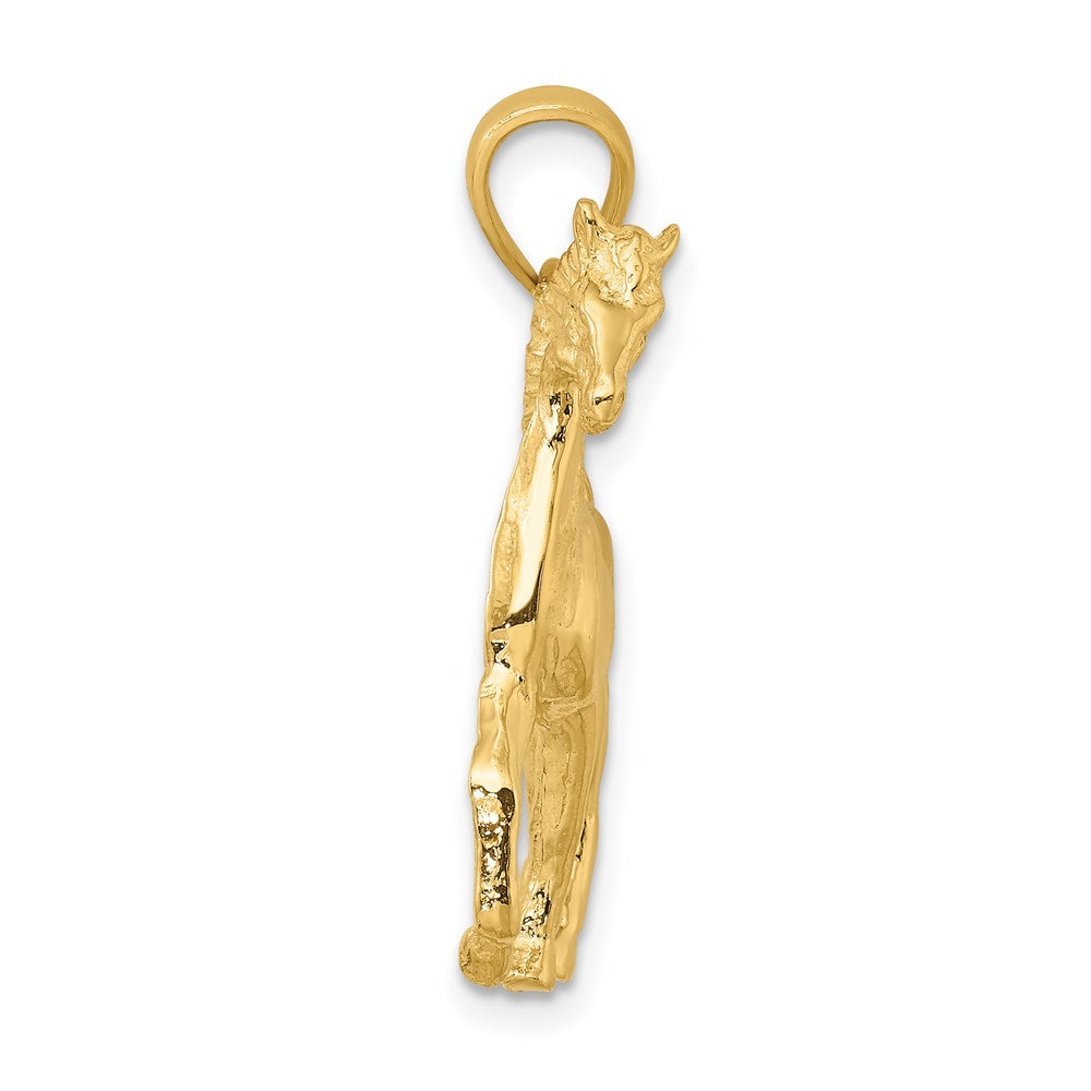 Million Charms 14K Yellow Gold Themed 2-D Polished Horse Charm