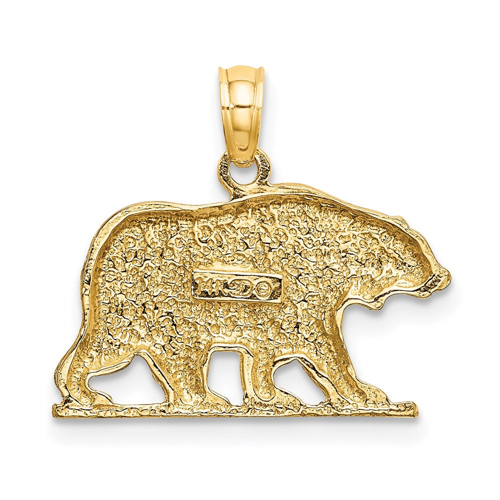 Million Charms 14K Yellow Gold Themed Textured Bear Charm