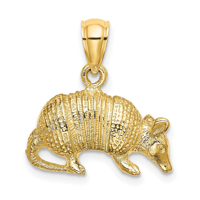 Million Charms 14K Yellow Gold Themed 3-D Armadillo Charm