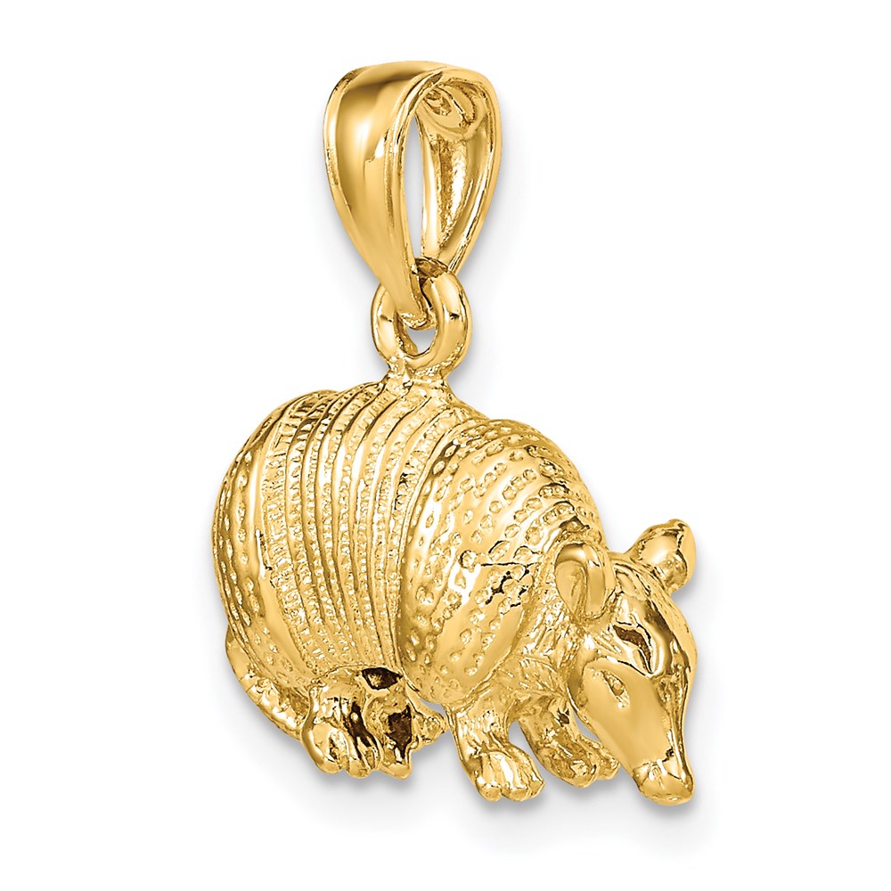 Million Charms 14K Yellow Gold Themed 3-D Armadillo Charm