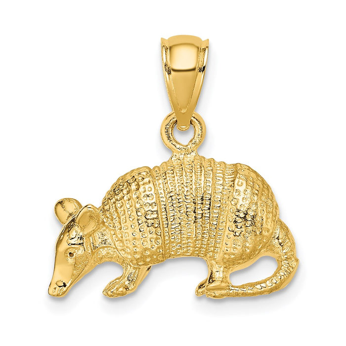 Million Charms 14K Yellow Gold Themed 3-D Armadillo Charm