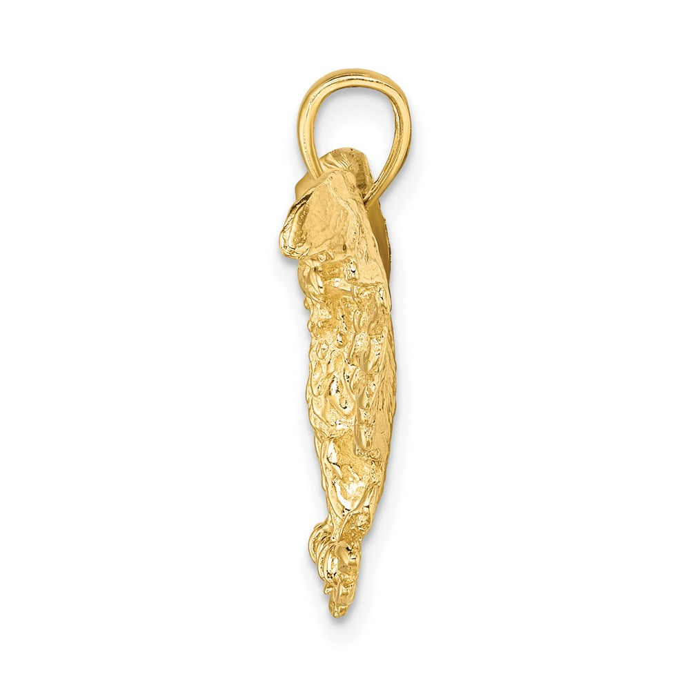 Million Charms 14K Yellow Gold Themed 2-D Eeagle With Wings Spread Charm