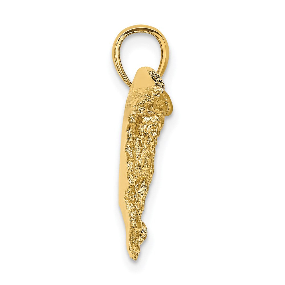 Million Charms 14K Yellow Gold Themed 2-D Eeagle With Wings Spread Charm