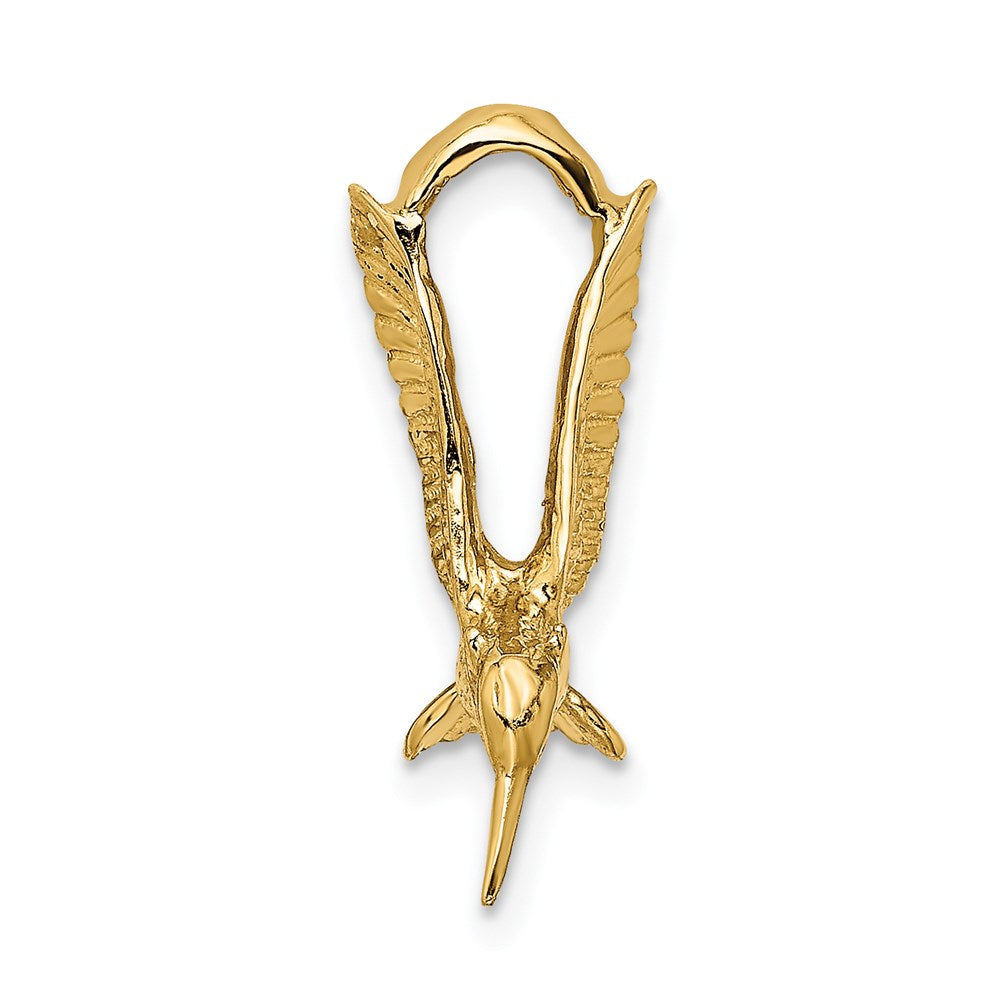Million Charms 14K Yellow Gold Themed 3-D Hummingbird Charm