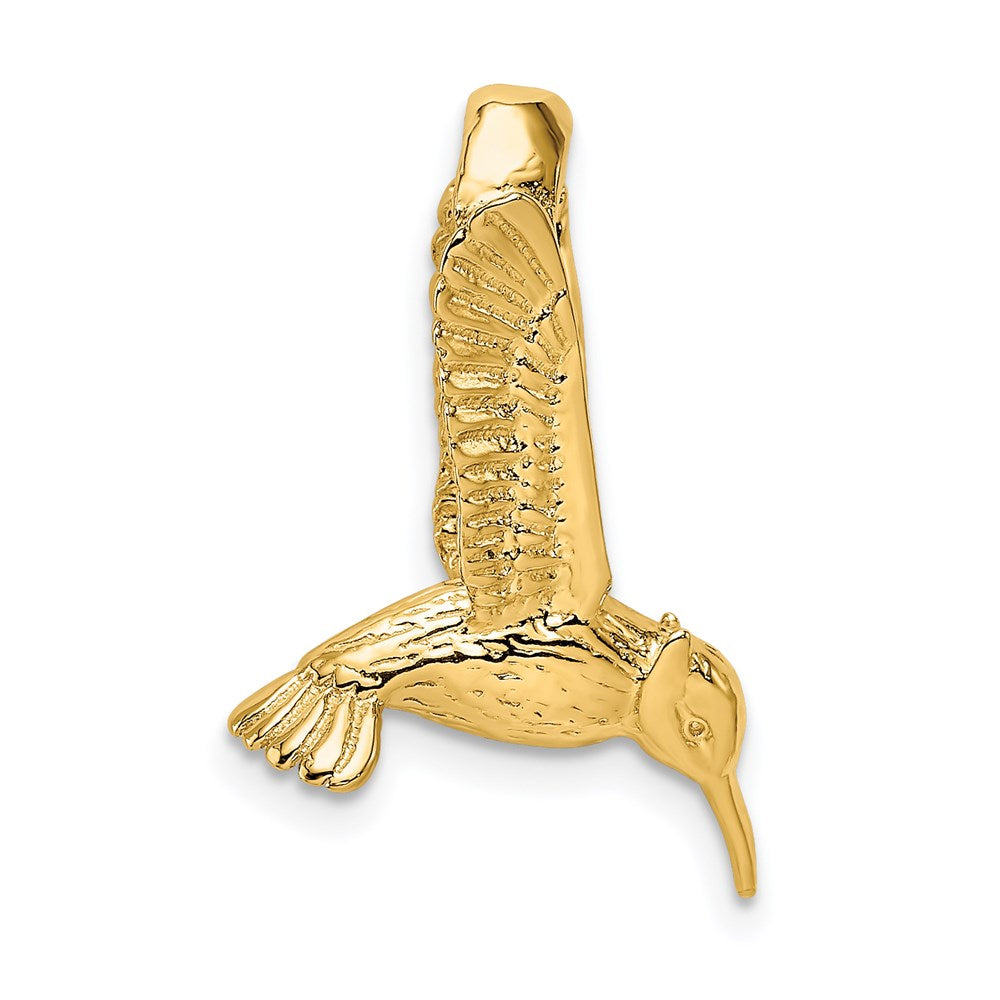 Million Charms 14K Yellow Gold Themed 3-D Hummingbird Charm