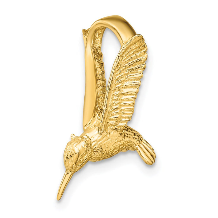 Million Charms 14K Yellow Gold Themed 3-D Hummingbird Charm