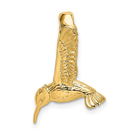 Million Charms 14K Yellow Gold Themed 3-D Hummingbird Charm