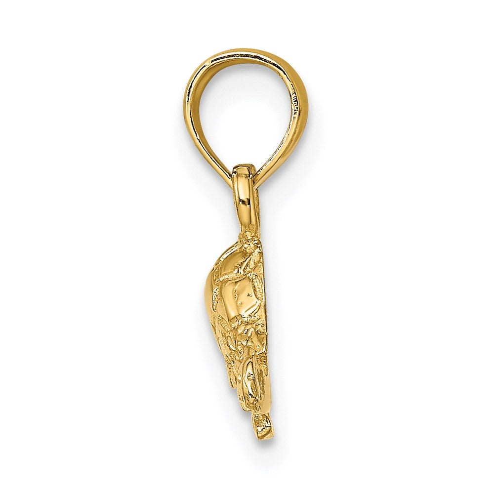 Million Charms 14K Yellow Gold Themed Polished & Engraved Mini Turtle Charm