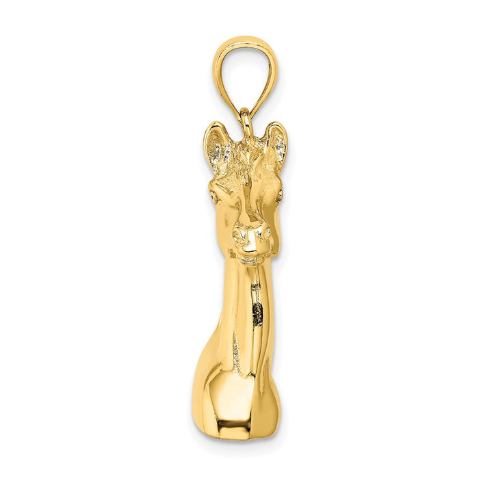 Million Charms 14K Yellow Gold Themed 3-D & Polished Horse Head Charm