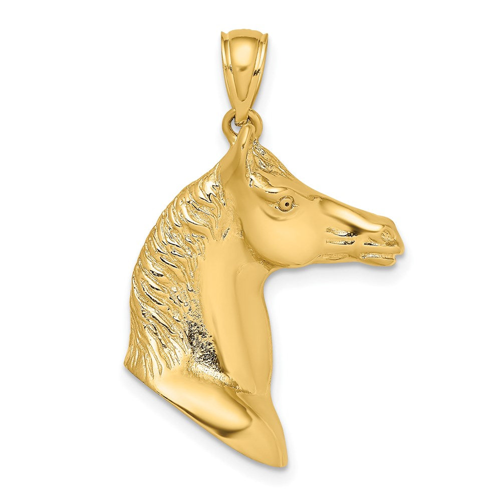 Million Charms 14K Yellow Gold Themed 3-D & Polished Horse Head Charm