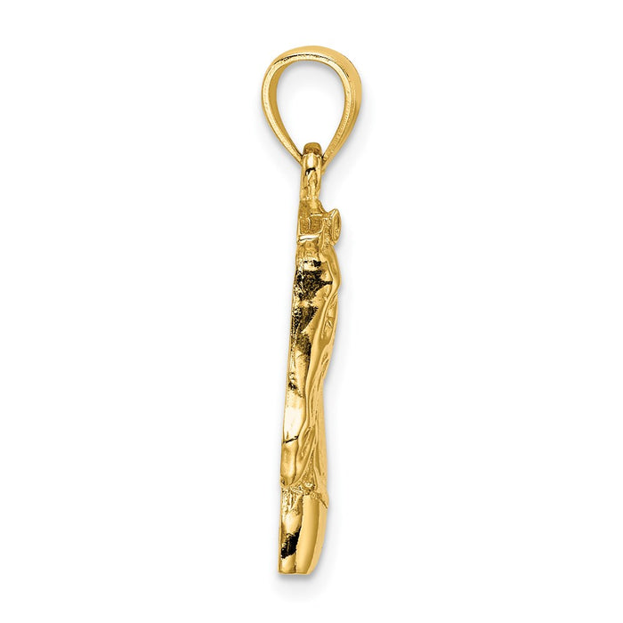 Million Charms 14K Yellow Gold Themed Horse Head Profile With Short Mane Charm