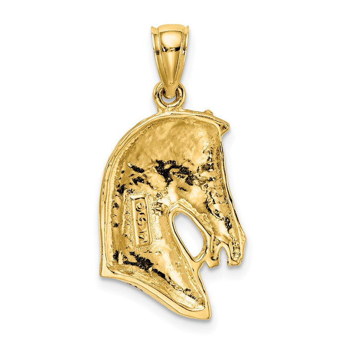 Million Charms 14K Yellow Gold Themed Horse Head Profile With Short Mane Charm