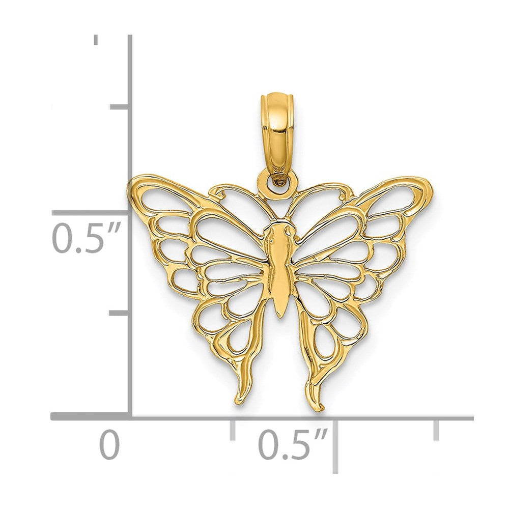 Million Charms 14K Yellow Gold Themed Butterfly Charm