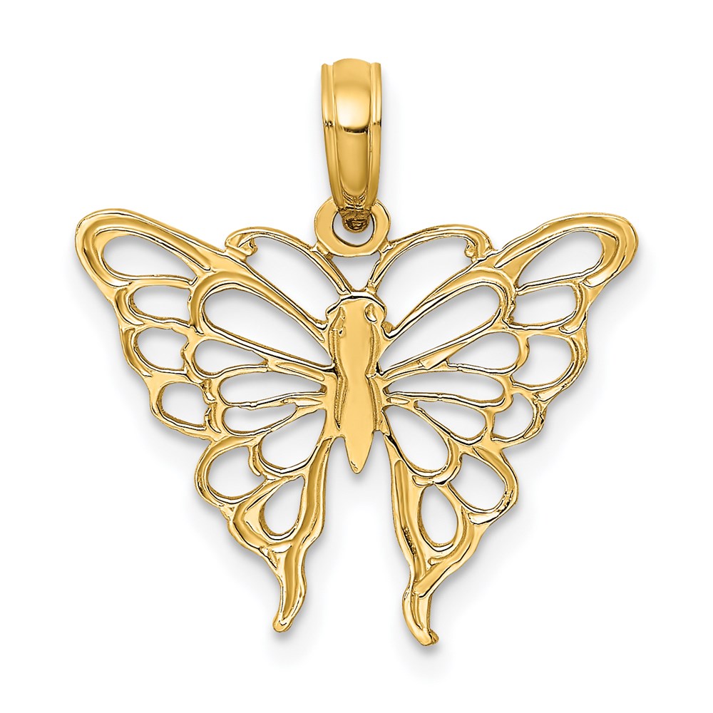 Million Charms 14K Yellow Gold Themed Butterfly Charm