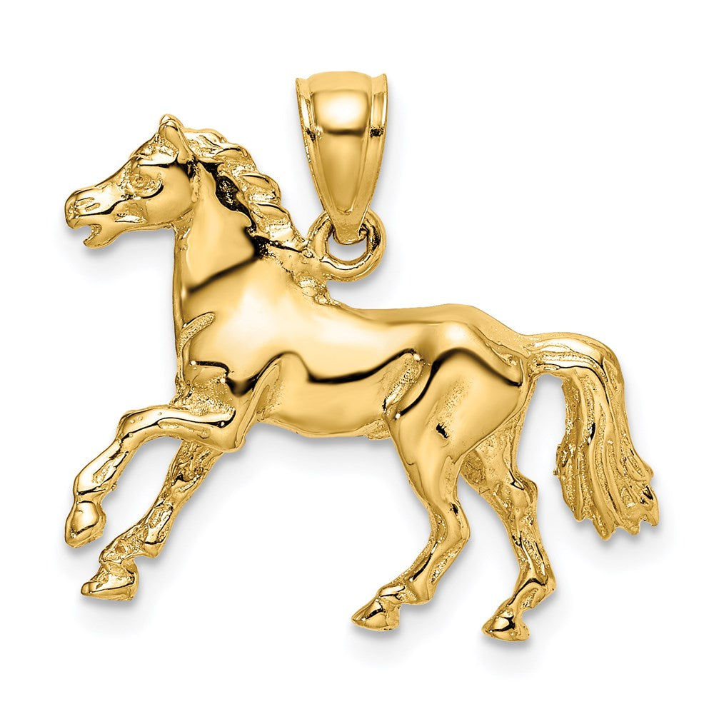Million Charms 14K Yellow Gold Themed 3-D Horse Charm