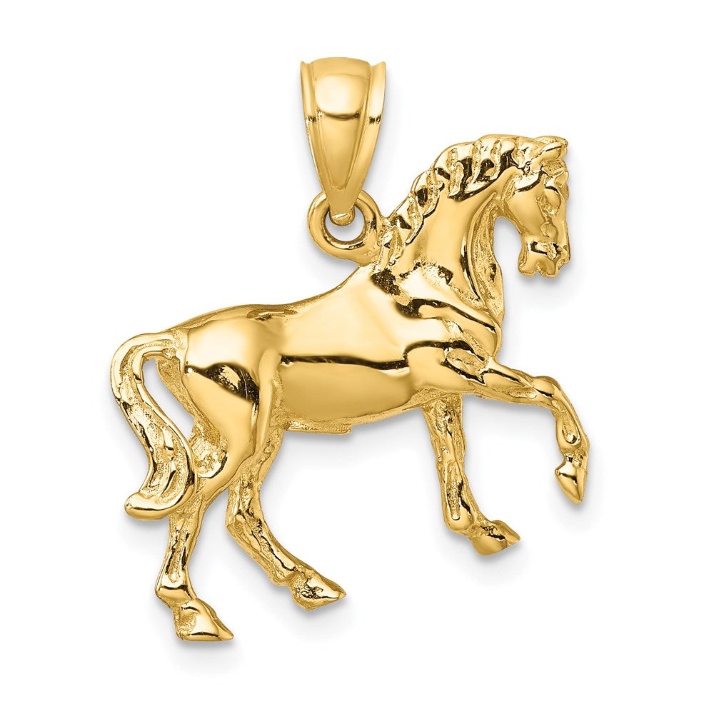 Million Charms 14K Yellow Gold Themed 3-D Horse Charm