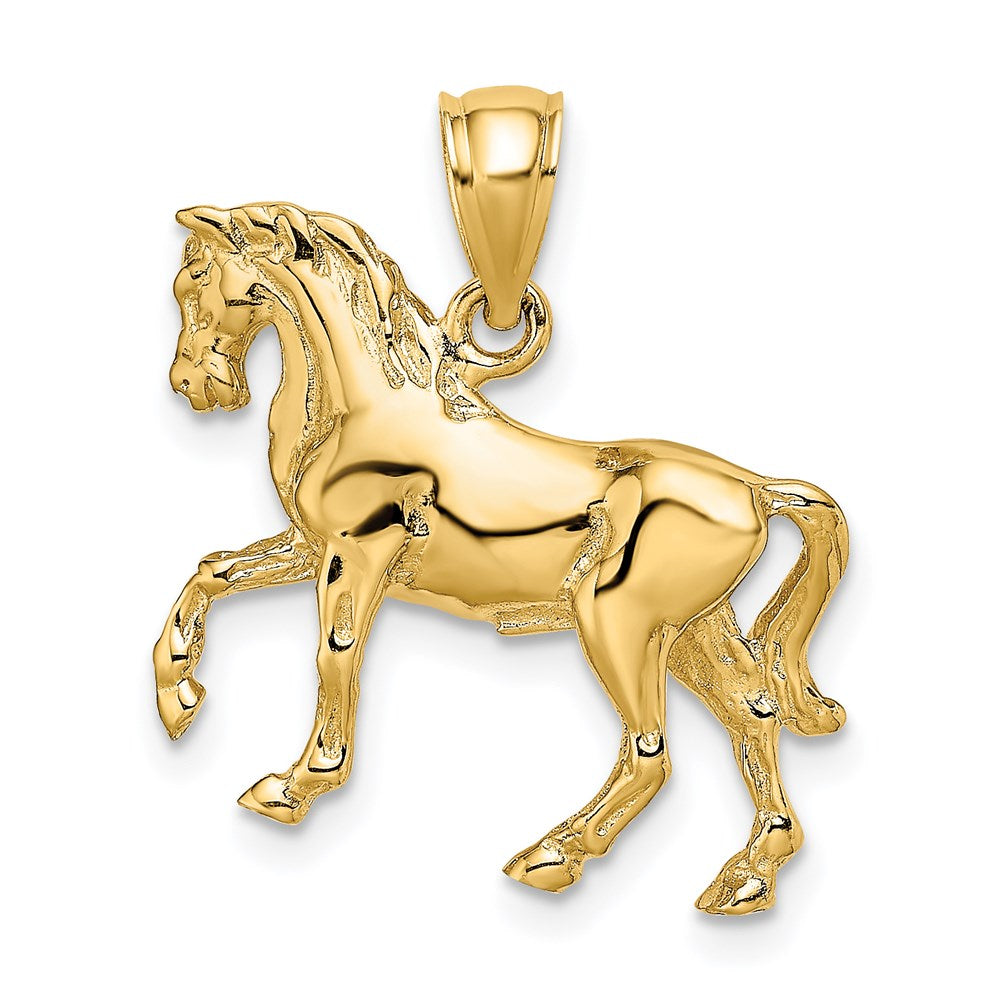 Million Charms 14K Yellow Gold Themed 3-D Horse Charm