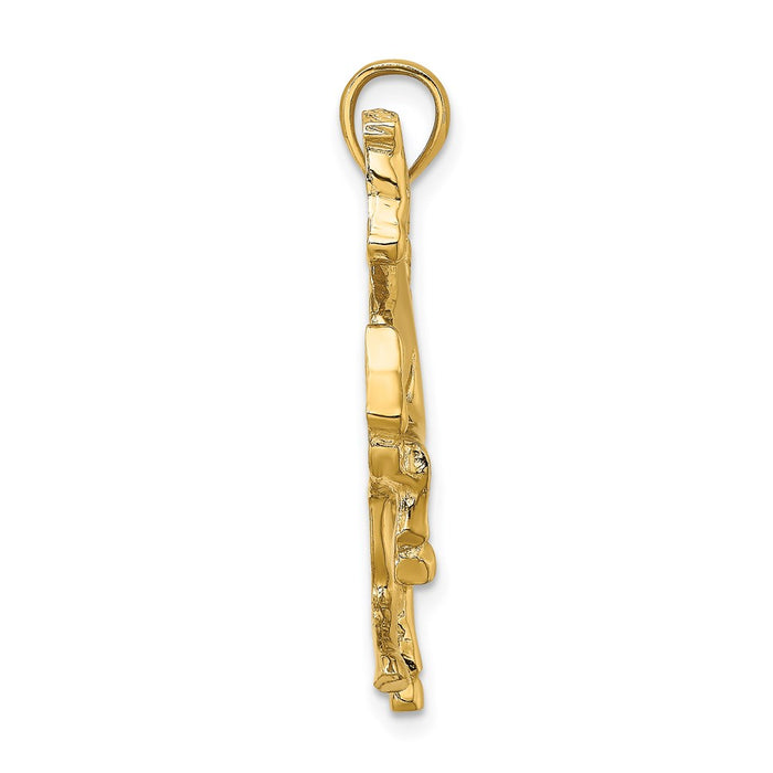 Million Charms 14K Yellow Gold Themed 2-D Horse Charm