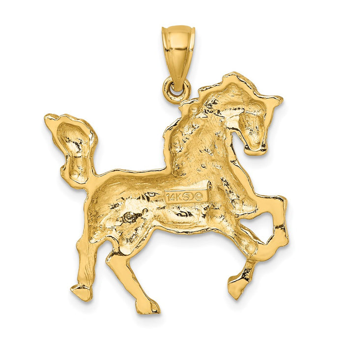 Million Charms 14K Yellow Gold Themed 2-D Horse Charm